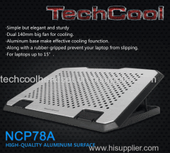 Techcool large fan 17 inch laptop cooling pad cooler pad for laptop