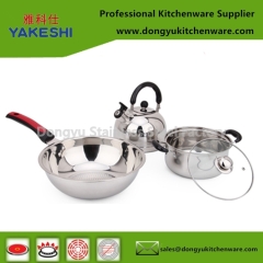 best selling OEM 10pcs stainless steel cookware set and cooking pot set