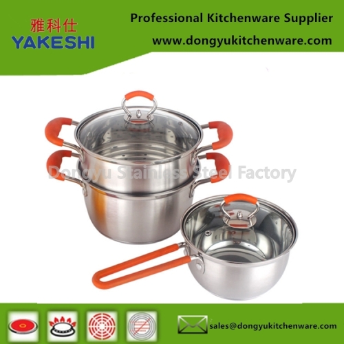 best selling OEM 10pcs stainless steel cookware set and cooking pot set