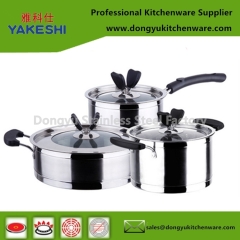 best selling OEM 10pcs stainless steel cookware set and cooking pot set