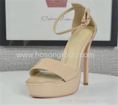 Open toe single strap lady high heel sandals