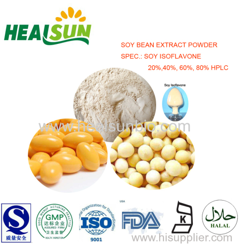 Soy bean Extract Powder Soy Isoflavone 20% ~80% HPLC