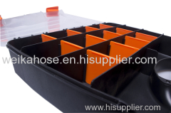 plastic tool box with clapboard