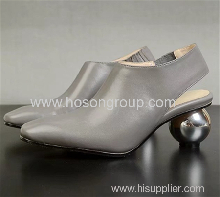 Special metal heel plain toe lady dress shoes