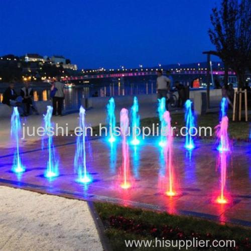 Dry land kid play colorful music fountain