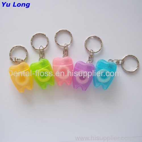 FDA Approval Tooth Shape Dental Floss with Key Chain