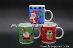 decal Christmas porcelain coffee mug gift product promotion can be OEM