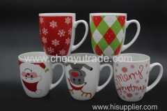 decal Christmas porcelain coffee mug gift product promotion can be OEM