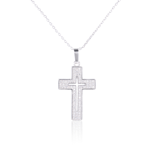 latest design beads silver 925 cross necklace