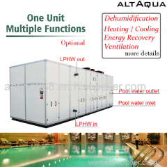 Energy efficient 100 litre/hr swimming pool dehumidifier for HVAC