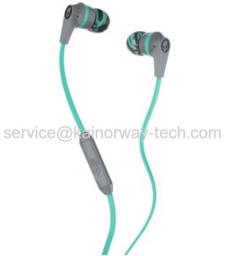 Wholesale Skullcandy Supreme Sound Ink'd In-Ear Sound Isolating Stereo Headphone Headset Grey Mint With Microphone