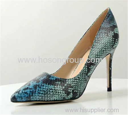 Snake texture lady stiletto heel dress shoes