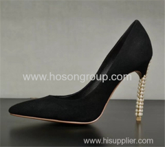 Speical pearl heel women dress shoes