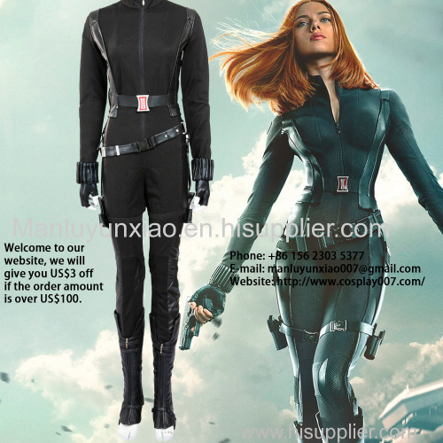 MANLUYUNXIAO Captain America 2 Avengers Black Widow Cosplay Costume for Women Custom Made