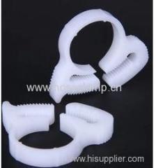 Plastic hose clamp for soft tube and connector