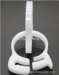 Plastic hose clamp for soft tube and connector