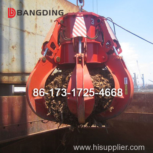 Electro-Hydraulic Orange Peel Grab bucket for handling bulk cargo