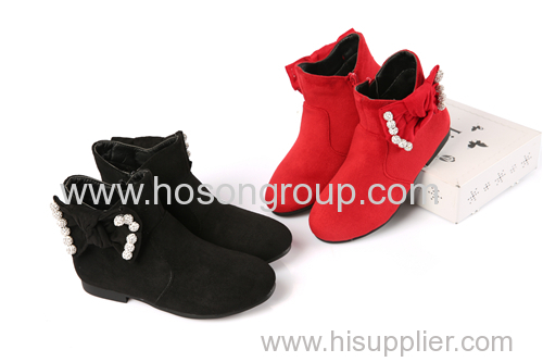 Warm suede girls fashion ankle boots with zipper