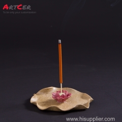 ODM & OEM Handmade Customized Ceramic Antique Court Style Lotus Pattern Incense Stick Holder for Home Decoration