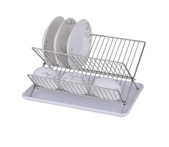 In-Sink Dish Drainer With Silverware Cup Dish Rack