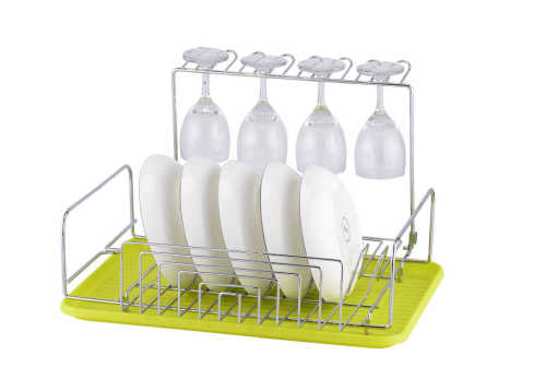 Classico Compact Kitchen Dish Drainer Rack for Drying Glasses Silverware Bowls Plates