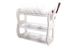 Iron Frame Dish Drying Rack with Swivel Spout Draining System