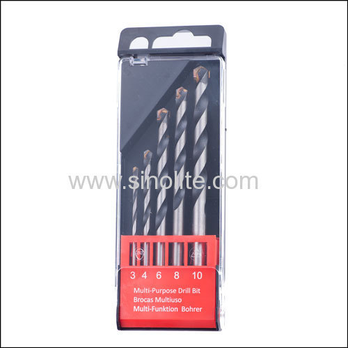 Multi-purpose drill bit in metric sizes 5pcs 4-5-6-8-10mm