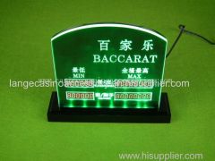 Baccarat Min Max Rate Display Board Casino Limit Sign Board