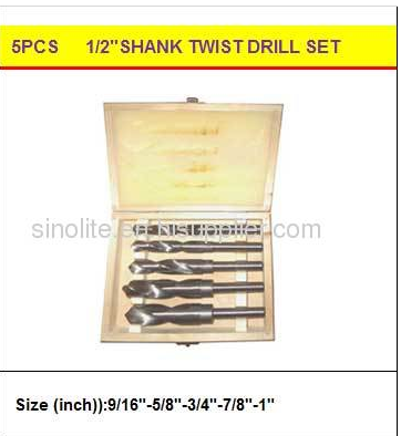 HSS DRILL1/2 SHANK 5PCS (9/16 -5/8 -3/4 - 7/8 )