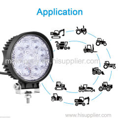 27W 12V Round LED Work Light Bulb Offroad Flood Lamp Truck Boat Car Waterproof