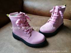 PU round toe gilrs ankle boots