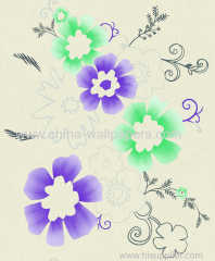fashion vinyl Abstract flowers wallpaper