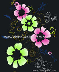 fashion vinyl Abstract flowers wallpaper
