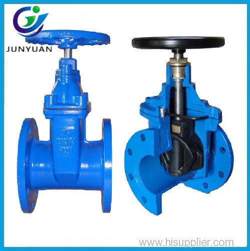 high pressure 4 inch DIN F4 ductile cast iron ggg50 resilient seated NRS sluice gate valve