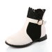 Children round toe zipper boots with buckle decoration