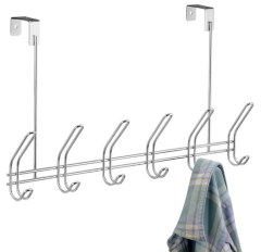 Chrome Plating Over The Door 11 Hook Organizer Rack