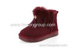 Soft fur and tassel children ankle snow boots