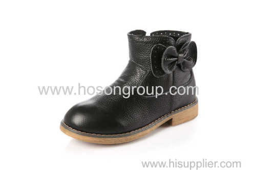 Children PU bowtie ankle boots