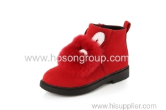 Zipper children ankle boots with soft fur