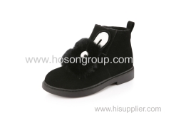 Zipper children ankle boots with soft fur