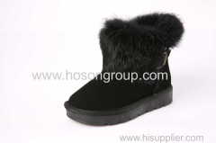 Soft fur and rivets girls ankle snow boots