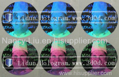 Silver color laser hologram label 3 d holographic film pet label