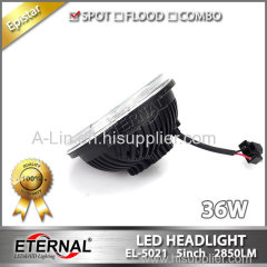 36W headlight round 5in universal led headlight eplacement kit led headlamp for truck ATV powersports classic cars