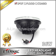 36W headlight round 5in universal led headlight eplacement kit led headlamp for truck ATV powersports classic cars