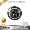 7in 40W round off road motorcycle automotive truck led headlight dual beam halo ring driving lamp with angel eyes