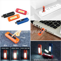 New Rechargeable USB Keychain COB Keychain Flashlight Light