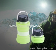 Portable Water Bottle Storage Solar Powered Folding LED Camping Lantern