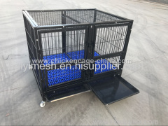 Tube dog cage with blue grid hot sell in USA