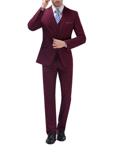 Men Suits Simple Slim Fit Casual Suit 3 piece
