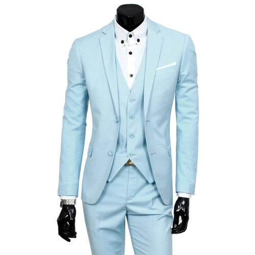Men Suits Simple Slim Fit Casual Suit 3 piece